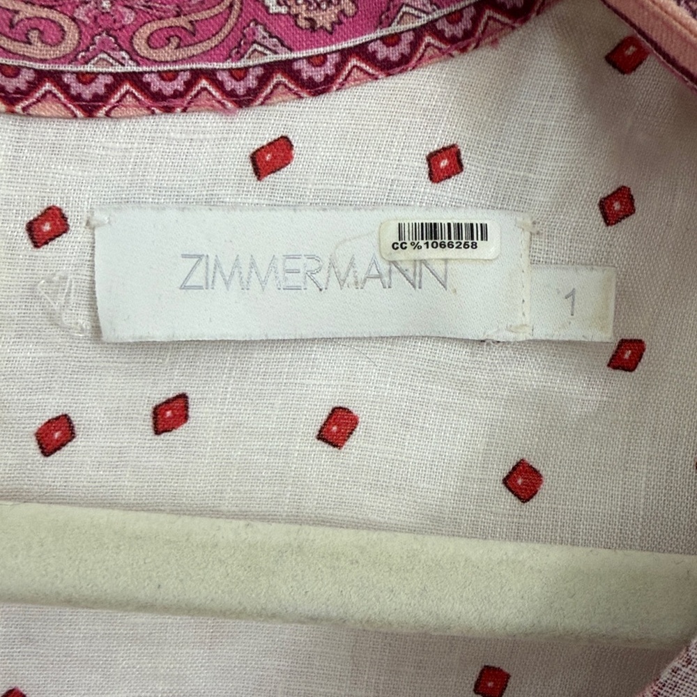 Zimmermann White and Pink Paisley Linen Maxi Dress - Picture 3 of 6